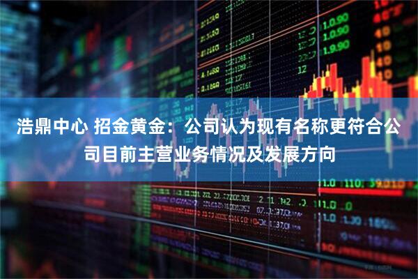 浩鼎中心 招金黄金：公司认为现有名称更符合公司目前主营业务情况及发展方向